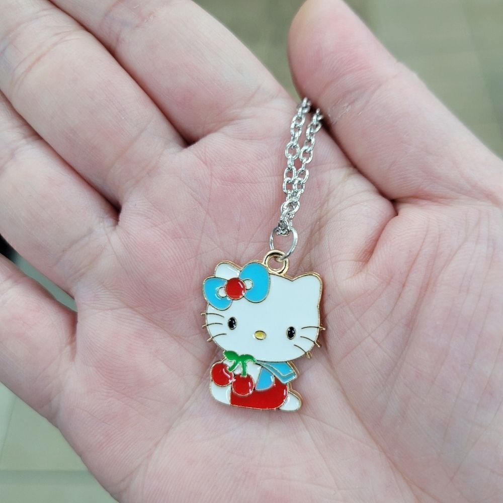 Brand New Hello Kitty Cherry Silver Necklace